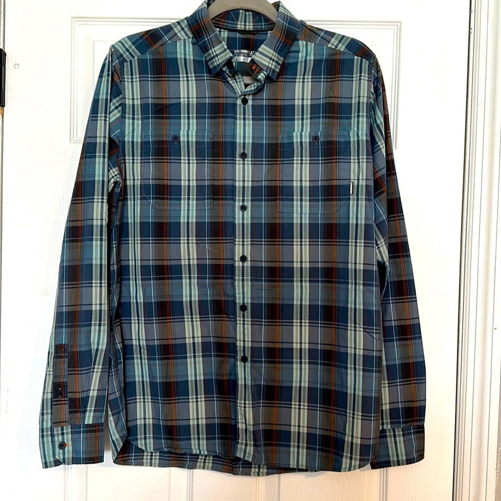 Merrell Mens Small Long Sleeve Button Down Shirt